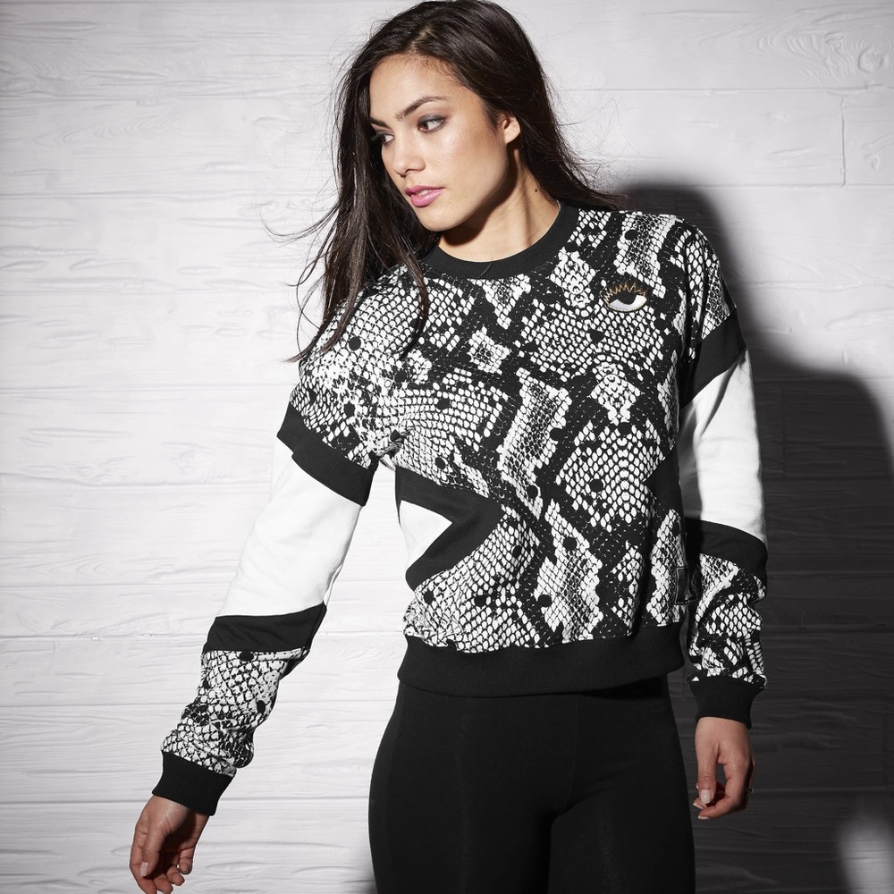 Melody Ehsani Abstract Reptile Print Sweatshirt